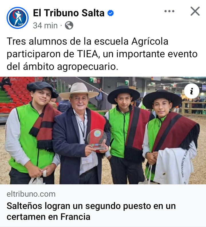 Tres alumnos de Salta representaron a nuestro país obteniendo el segundo lugar en una competencia internacional, un orgullo haber formado parte de su capacitación como docente. 
<a href="/GustavoSaenzOK/">Gustavo Sáenz</a> <a href="/JMilei/">Javier Milei</a> <a href="/C5N/">C5N</a> <a href="/clarincom/">Clarín</a> <a href="/todonoticias/">TN - Todo Noticias</a>