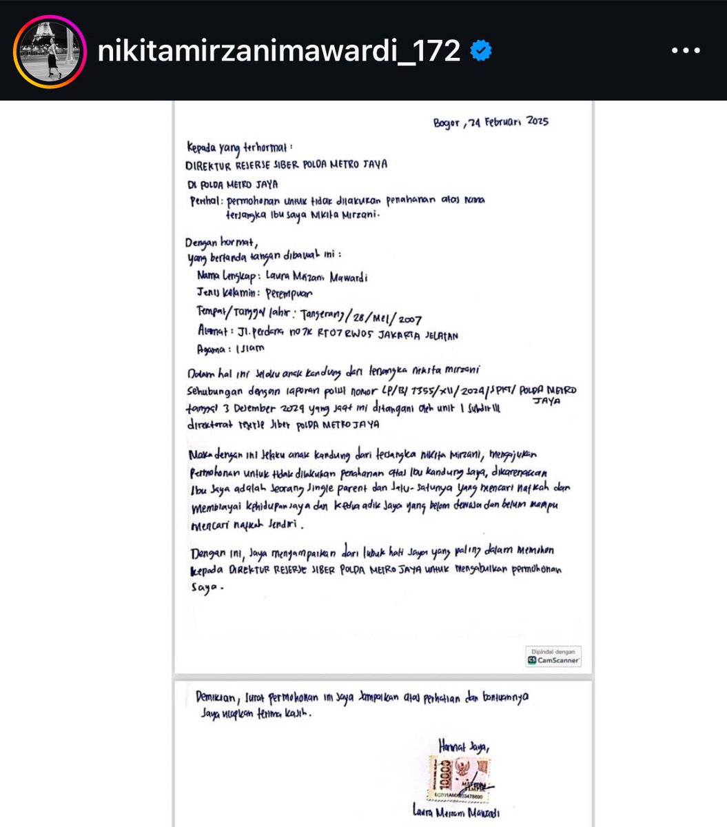 whoopziiy's tweet photo. Lolly nulis surat minta Nikita Mirzani gak ditahan https://t.co/taFYVyj8uV