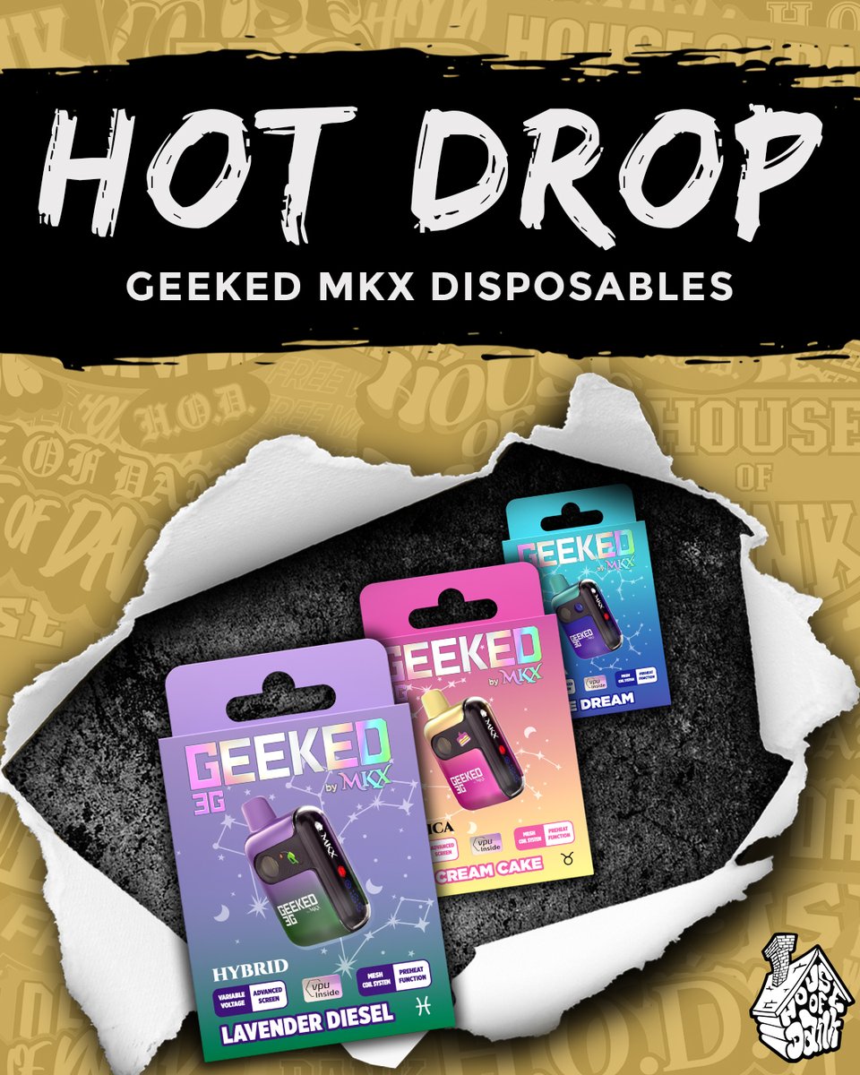 Coming soon to H.O.D.⏰
MKX Geeked 3g Disposables, high-tech and higher highs.