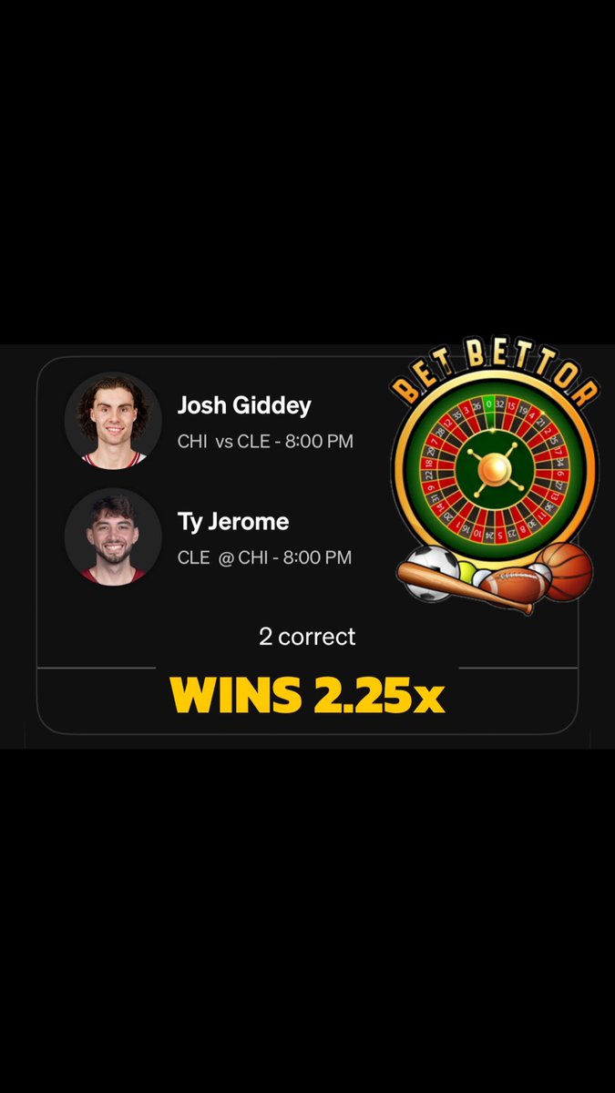 BetBettorSports's tweet image. 🚨 UNDERDOG DAILY DOUBLE 😈

💵ROAD TO $2,000💵

Rolling this $66 into $148.

Doubling everyday until we get to the top.

70 likes / rts to unlock 🔓💵

#GamblingX #UnderdogFantasy #NBA #Freemoney #CHI #CLE