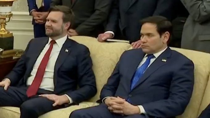 Konstantin Sonin (@k_sonin) on Twitter photo VANCE 1, RUBIO 0
It sounds cynical, but a professional political economist must be cynical. The White House showdown was not about Ukraine, and <a href="/realDonaldTrump/">Donald J. Trump</a> was not an actor. It was about Republican nomination in 2028, and President Trump was a battlefield.
Vice-president VANCE 1, RUBIO 0
It sounds cynical, but a professional political economist must be cynical. The White House showdown was not about Ukraine, and <a href="/realDonaldTrump/">Donald J. Trump</a> was not an actor. It was about Republican nomination in 2028, and President Trump was a battlefield.
Vice-president