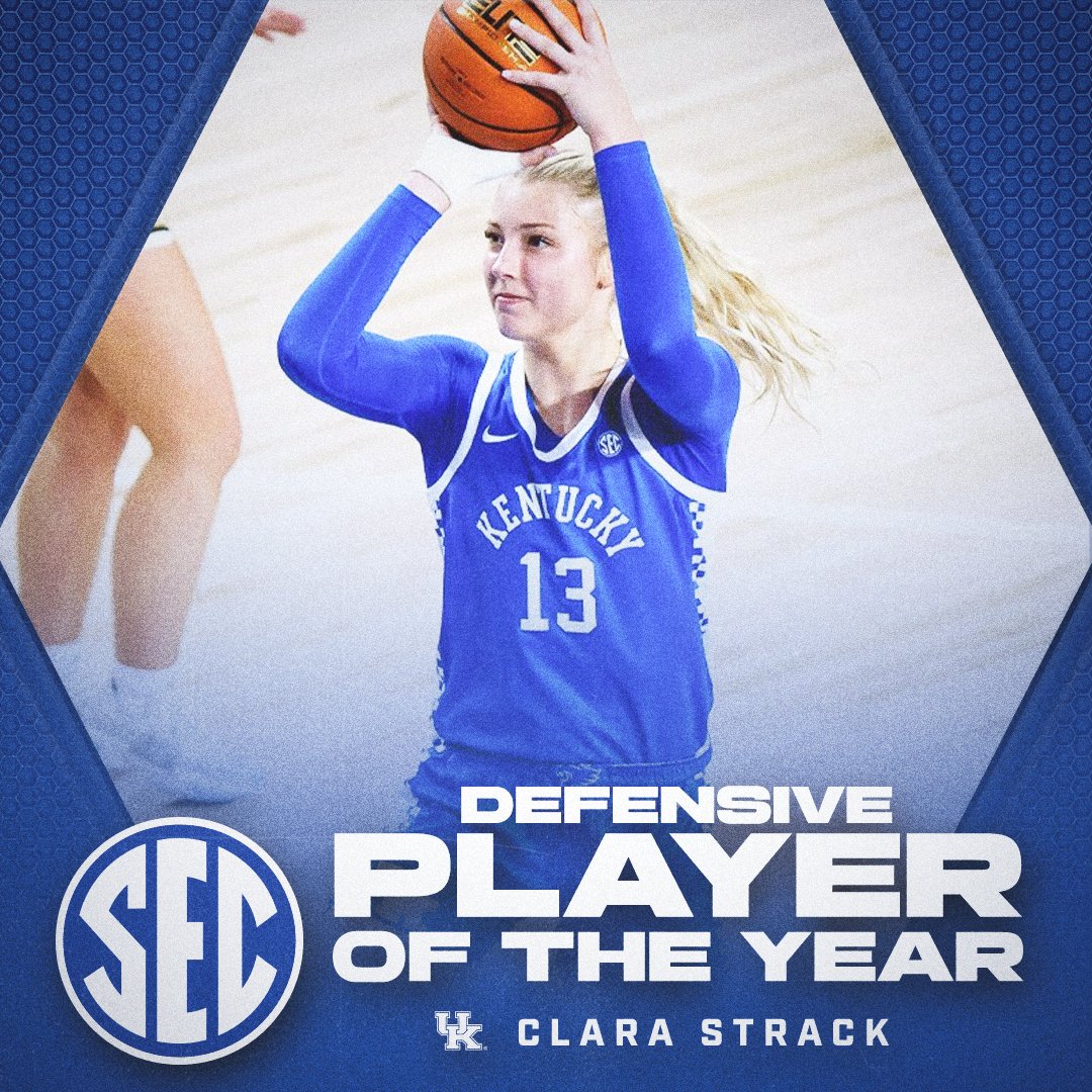 Southeastern Conference (@sec) on Twitter photo ⭐️ 2025 SEC Defensive Player of the Year
😺 Clara Strack, <a href="/KentuckyWBB/">Kentucky Women’s Basketball</a>
#SECWBB ⭐️ 2025 SEC Defensive Player of the Year
😺 Clara Strack, <a href="/KentuckyWBB/">Kentucky Women’s Basketball</a>
#SECWBB