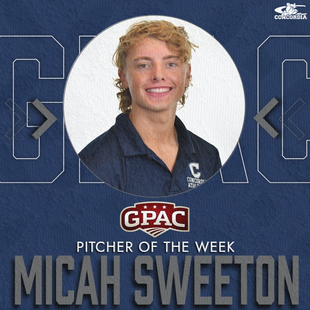 Concordia Bulldogs (@cunebulldogs) on Twitter photo โพ <a href="/Micah_sweeton/">Micah Sweeton</a>
๐
GPAC Pitcher of the Week
๐ 10.2 IP with 0 ER and 15 Ks in outings vs. Jamestown / Dickinson State.
๐ cune.edu/athletics/teamโฆ โพ <a href="/Micah_sweeton/">Micah Sweeton</a>
๐
GPAC Pitcher of the Week
๐ 10.2 IP with 0 ER and 15 Ks in outings vs. Jamestown / Dickinson State.
๐ cune.edu/athletics/teamโฆ