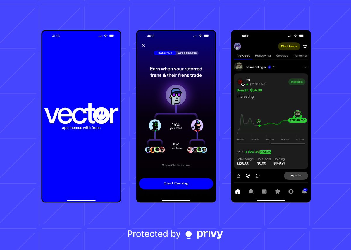 1/ Social trading reimagined with <a href="/VECTORDOTFUN/">VECTOR</a>

The team that overtook the Solana NFT market with <a href="/tensor_hq/">Tensor ⚡️</a> is quietly building one of the fastest growing crypto apps.

Trade across SOL/EVM. No wallet required. Consumer-grade UX. Enterprise-grade security. 

Let's dive in 👇