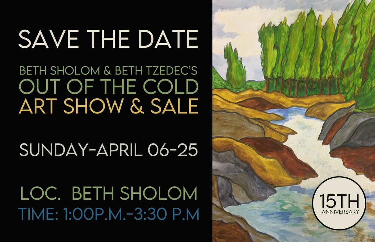 The Art Show features paintings of the guests of the Beth Sholom/Beth Tzedec Out of the Cold who form the Art Circle. These artists, receive 90% of the sale of their works. Prior to covid the artists earned close to $7,000 from the sale of their paintings. 1445 Eglinton Ave W.