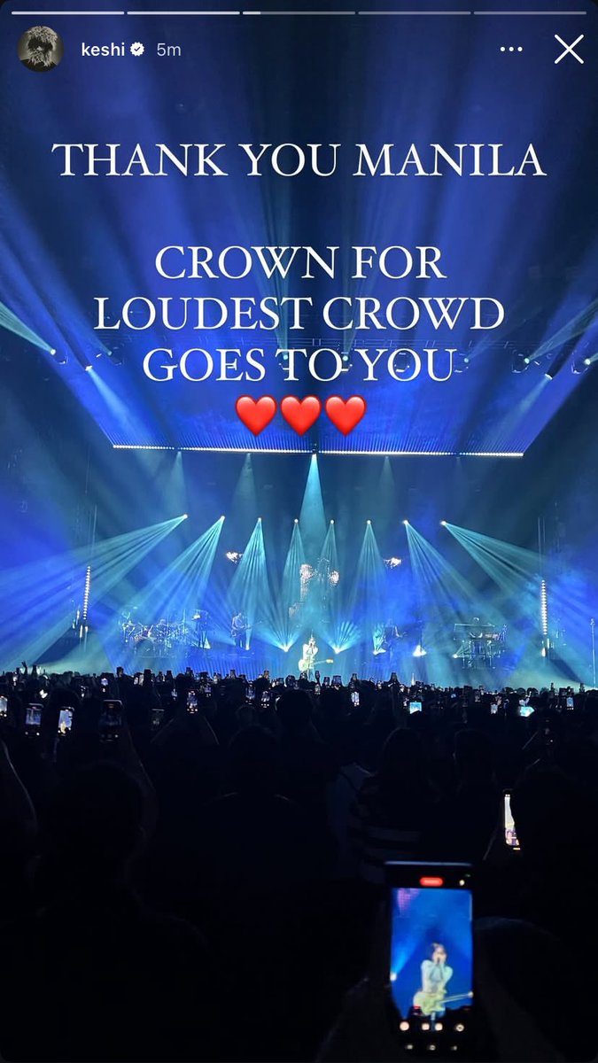 keshiPHTeam's tweet photo. “THANK YOU MANILA. CROWN FOR THE LOUDEST CROWD GOES TO YOU ❤️❤️❤️” — @keshimusic 

#keshiREQUIEMTourMNL https://t.co/hyHEI7Xkoo