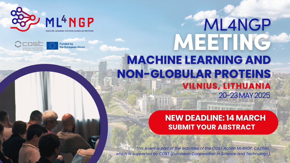 ml4ngp's tweet image. If you missed the first call of abstract submissions for the #ML4NGPmeeting, we have good news! 🤩
➡️ New deadline for abstract submission! ⬅️
🔗ml4ngp.eu/conference-vil…
See you in #Vilnius?😀
#COSTaction @COSTprogramme