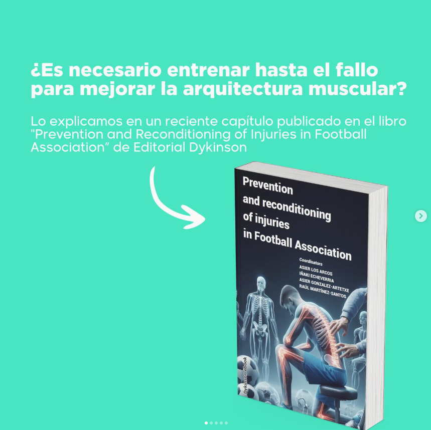 HeliosPareja's tweet photo. Acabamos de publicar el capítulo “Efectos del entrenamiento de fuerza hasta el fallo muscular vs. sin fallo sobre la arquitectura muscular del cuádriceps en jugadores de deportes de equipo” en el libro “Prevention and Reconditioning of Injuries in Football Association” https://t.co/tqq99nyuyu