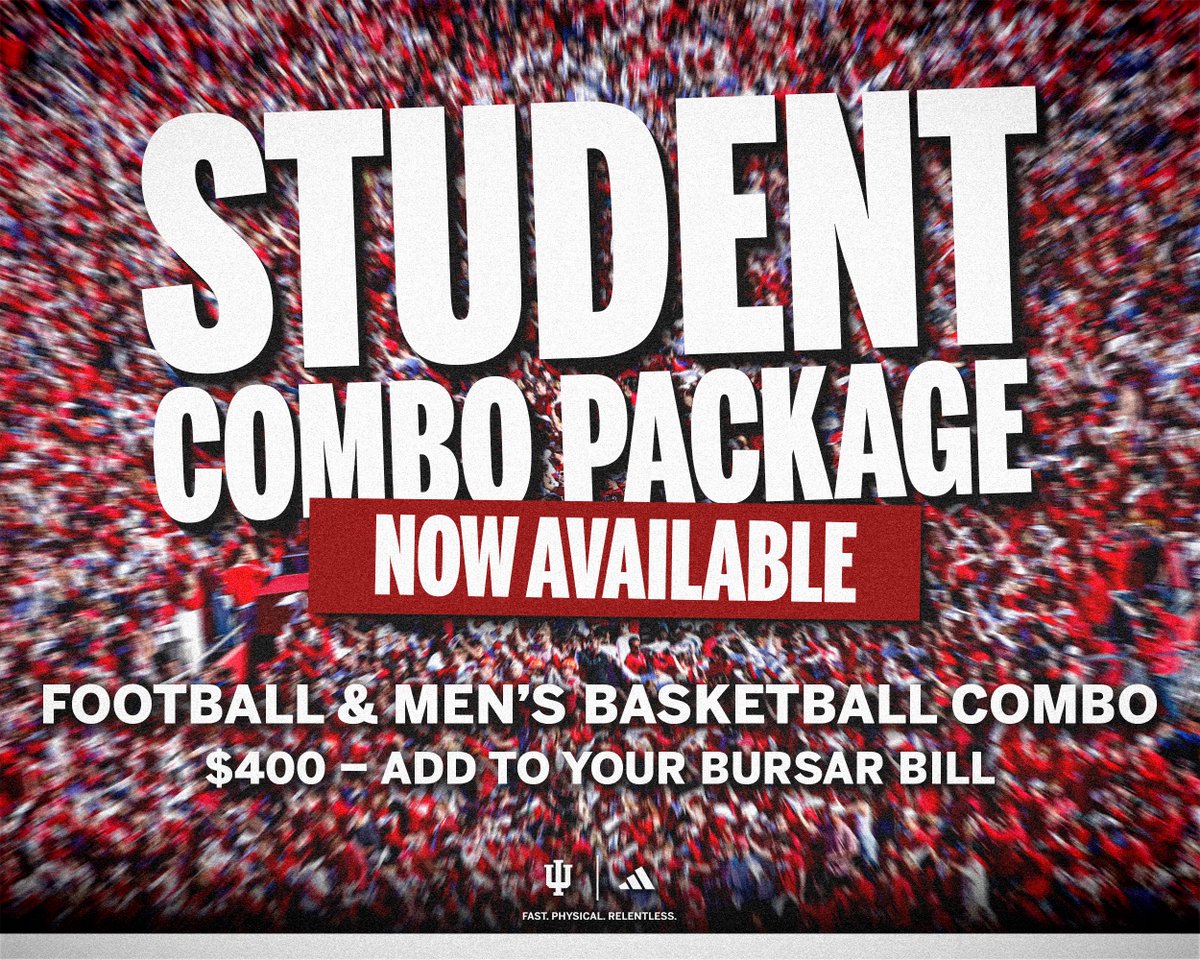 IndianaTix's tweet image. Reminder that the Student Combo Package is available!
Fill out the form and the charge to your Fall Bursar Bill!
📝iuhoosiers.com/sports/2015/6/…