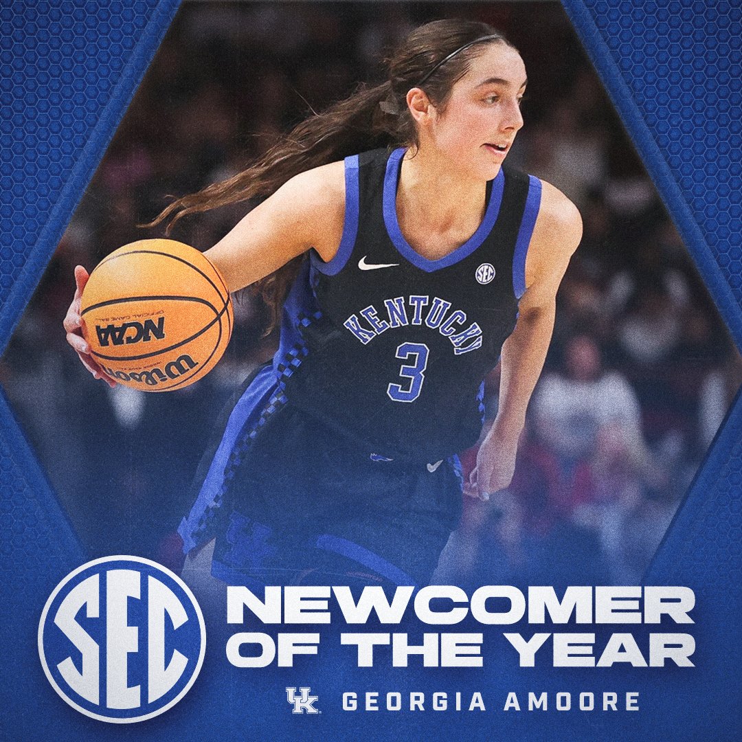 Southeastern Conference (@sec) on Twitter photo ⭐️ 2025 SEC Newcomer of the Year
😺 Georgia Amoore, <a href="/KentuckyWBB/">Kentucky Women’s Basketball</a>
#SECWBB ⭐️ 2025 SEC Newcomer of the Year
😺 Georgia Amoore, <a href="/KentuckyWBB/">Kentucky Women’s Basketball</a>
#SECWBB
