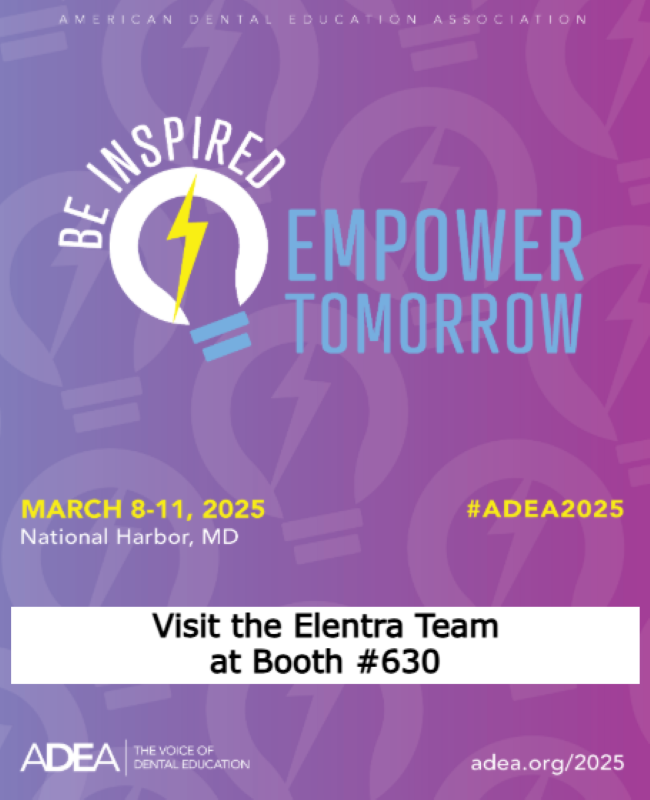 <a href="/WithElentra/">Elentra</a> is excited to exhibit at the #ADEA2025 Conference in National Harbor, MD, March 8-11!   Visit Booth #630 to see how we streamline curriculum management, assessments, learner portfolios, and accreditation tracking.

For more info: elentra.com <a href="/adeaweb/">ADEA</a>