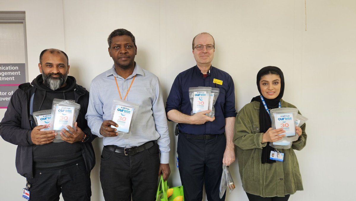 Our Bolton NHS Charity π (@ourbolton_nhs) on Twitter photo Again, <a href="/OurBolton_NHS/">Our Bolton NHS Charity π</a> has funded Ramadan packs for patients (and parents on NNU & E5) observing #Ramadanβ―β―β― in hospital, instead of at home.
Today, we distributed the packs (dates, honey, Zam Zam water, prayer beads & book) supported by our Chaplaincy team at <a href="/boltonnhsft/">Bolton NHS Foundation Trust</a> Again, <a href="/OurBolton_NHS/">Our Bolton NHS Charity π</a> has funded Ramadan packs for patients (and parents on NNU & E5) observing #Ramadanβ―β―β― in hospital, instead of at home.
Today, we distributed the packs (dates, honey, Zam Zam water, prayer beads & book) supported by our Chaplaincy team at <a href="/boltonnhsft/">Bolton NHS Foundation Trust</a>