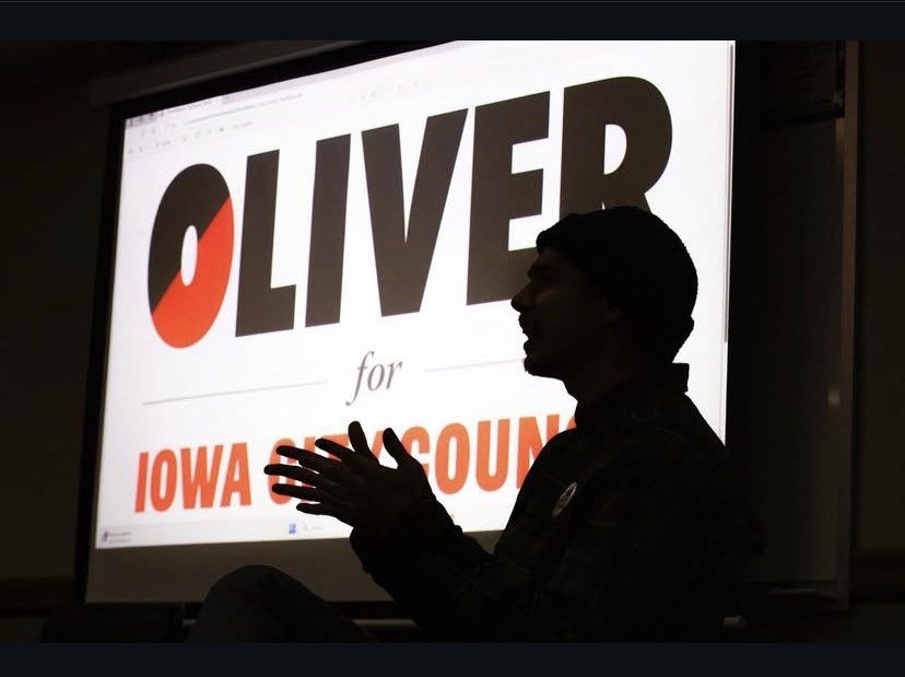Ollie_XVX's tweet image. IOWA CITY: Today is the day. Go vote OLIVER in the special election @ your normal polling place. Anyone in Iowa City can vote, and if you voted in the primary in district C, vote again! Let’s show the real estate establishment in Iowa City that we think housing is a human right.