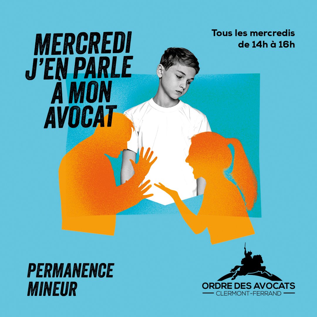 ordreavocats63's tweet photo. Les Permanences Juridiques Gratuites, à venir cette semaine : - Mercredi de 14h à 16h : Mercredi, j'en parle à mon avocat (permanence mineur) - Jeudi de 10h à 12h : Permanence BAUX D'HABITATION. Gatuit et sans rendez-vous, à la Maison de l'Avocat, au 9 rue Lamartine à Clermont-Fd https://t.co/cpsYAjyi2D