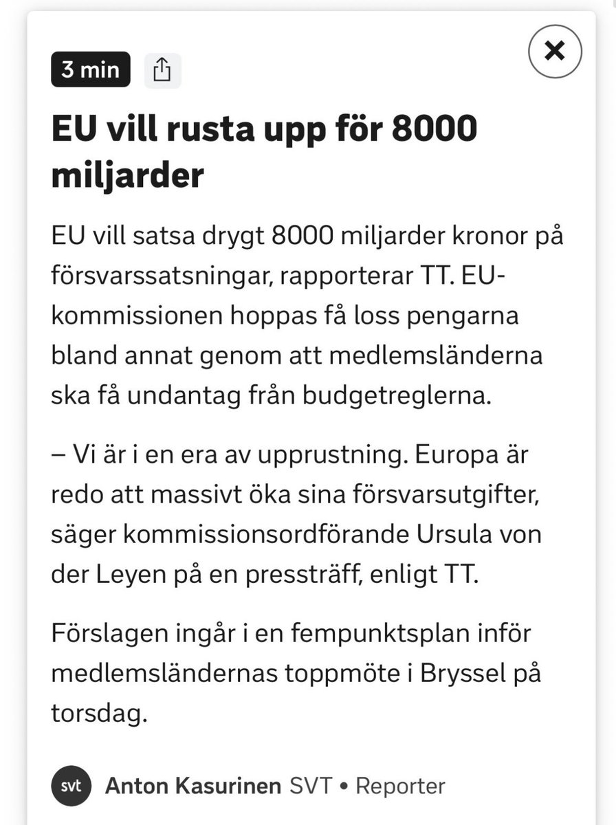 Det är på tiden att EU satsar på ett gemensamt starkt försvar. Vi lever i allt osäkrare tider och det är dags att rusta upp!
