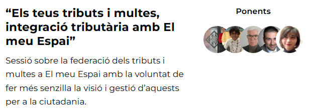 AOC (@consorciaoc) on Twitter photo 🗓️12/03 - SESSIÓ #CGD2025: "Els teus tributs i multes, integració tributària amb El meu Espai"
⌚17.00h a 17.30h - Plaça Revolució
🗣️Amb Carmen Gallego, Cristina Casablanca, <a href="/lsunyol/">Laura Sunyol Bert</a>, Manel Jardí i <a href="/rubenjerico/">Ruben Jerico</a>
🔗governdigital.cat/event/tributs-… 🗓️12/03 - SESSIÓ #CGD2025: "Els teus tributs i multes, integració tributària amb El meu Espai"
⌚17.00h a 17.30h - Plaça Revolució
🗣️Amb Carmen Gallego, Cristina Casablanca, <a href="/lsunyol/">Laura Sunyol Bert</a>, Manel Jardí i <a href="/rubenjerico/">Ruben Jerico</a>
🔗governdigital.cat/event/tributs-…