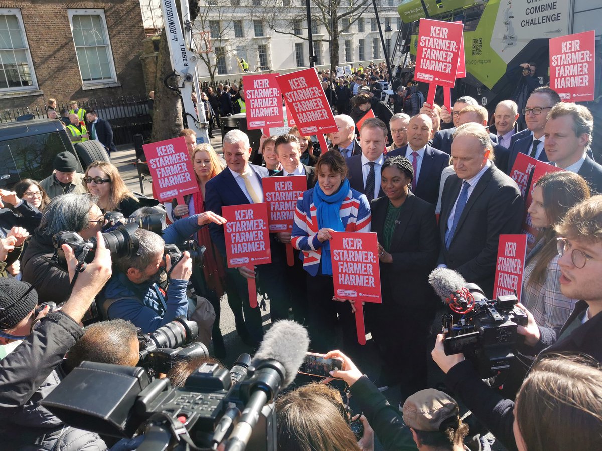 In Photos: Defiant farmers vow they 'won't back down' in fight to overturn the Labour government's farm #inheritancetax plans 🚜💪 #PancakeDayRally #BackBritishFarming #Starmer