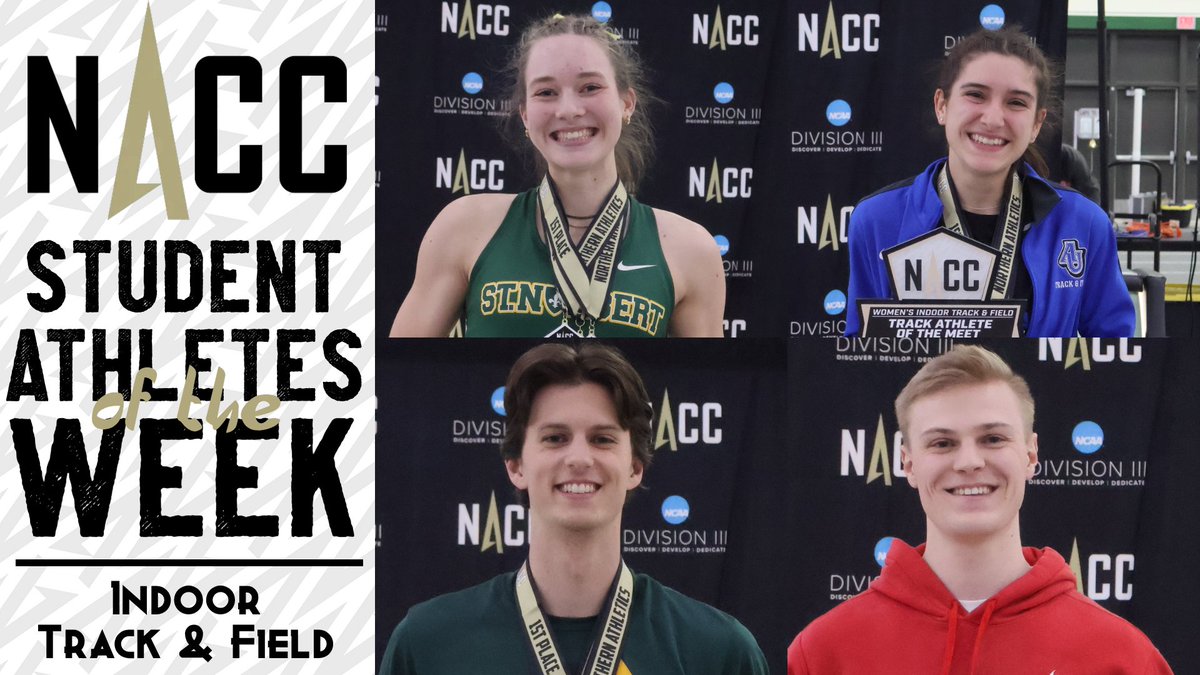NACC (@nacc_sports) on Twitter photo #NACCitf 🎽🏋️🦘| Championship MVPs Named #NACCitf Student-Athletes of the Week
W.Track - D. Colon Maldonado, <a href="/AU_Spartans/">AUSpartanSports</a>
W.Field - E. Maranell, <a href="/sncathletics/">St. Norbert College Athletics</a>
M.Track - E. Ploeckelman, <a href="/MSOE_Raiders/">MSOE Raiders</a>
M.Field - E. Schermacher, SNC
📰: tinyurl.com/233p2loe
#NACCtion #d3tf #NACCitf 🎽🏋️🦘| Championship MVPs Named #NACCitf Student-Athletes of the Week
W.Track - D. Colon Maldonado, <a href="/AU_Spartans/">AUSpartanSports</a>
W.Field - E. Maranell, <a href="/sncathletics/">St. Norbert College Athletics</a>
M.Track - E. Ploeckelman, <a href="/MSOE_Raiders/">MSOE Raiders</a>
M.Field - E. Schermacher, SNC
📰: tinyurl.com/233p2loe
#NACCtion #d3tf