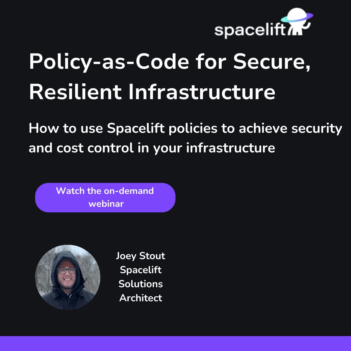 🎥 Watch Spacelift Solutions Architect Joey Stout’s demo: 𝗣𝗼𝗹𝗶𝗰𝘆-𝗮𝘀-𝗖𝗼𝗱𝗲 𝗳𝗼𝗿 𝗦𝗲𝗰𝘂𝗿𝗲, 𝗥𝗲𝘀𝗶𝗹𝗶𝗲𝗻𝘁 𝗜𝗻𝗳𝗿𝗮𝘀𝘁𝗿𝘂𝗰𝘁𝘂𝗿𝗲: hubs.ly/Q039crsP0