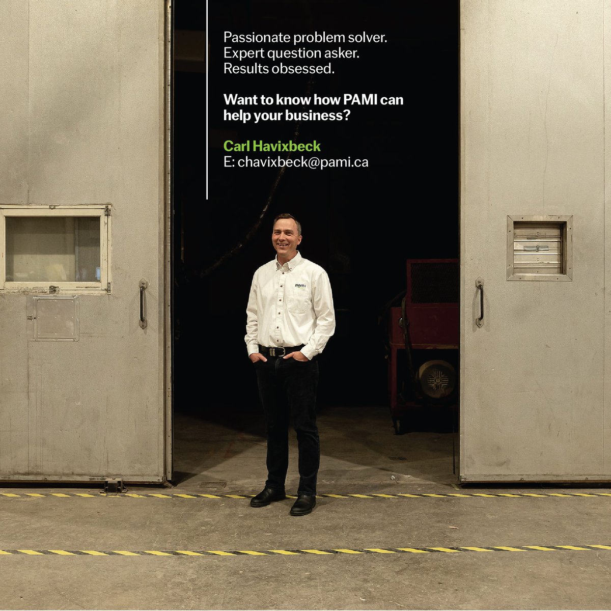 PAMI (@pami_machinery) on Twitter photo If you've ever met <a href="/CHavixbeck/">Carl Havixbeck</a>, you know that he is genuinely interested in seeing you succeed. If you are thinking about how PAMI can help you navigate taking product to market, #testing existing product, or adapting old technology with new, contact us! pami.ca If you've ever met <a href="/CHavixbeck/">Carl Havixbeck</a>, you know that he is genuinely interested in seeing you succeed. If you are thinking about how PAMI can help you navigate taking product to market, #testing existing product, or adapting old technology with new, contact us! pami.ca