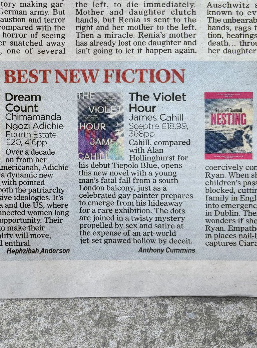 James Cahill (@jamescahill) on Twitter photo “A twisty mystery propelled by sex and satire at the expense of an art-world jet set gnawed hollow by deceit.” 🔥 THE VIOLET HOUR in the Mail on Sunday: Best New Fiction, Anthony Cummins <a href="/MailOnline/">Mail Online</a> @MoSArtsCulture – out now <a href="/SceptreBooks/">Sceptre Books</a> 💜 “A twisty mystery propelled by sex and satire at the expense of an art-world jet set gnawed hollow by deceit.” 🔥 THE VIOLET HOUR in the Mail on Sunday: Best New Fiction, Anthony Cummins <a href="/MailOnline/">Mail Online</a> @MoSArtsCulture – out now <a href="/SceptreBooks/">Sceptre Books</a> 💜