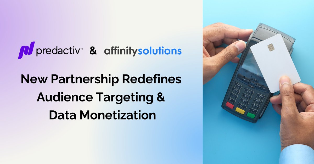 We are proud to announce a new, exclusive partnership with Affinity Solutions, the leader in consumer purchase insights, to completely redefine audience targeting and data monetization.

Predactiv’s AI-powered technology and intent data, combined with Affinity Solutions’