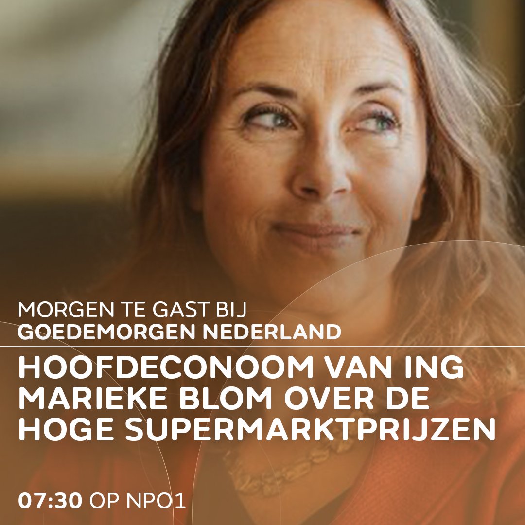 WNL Vandaag (@wnlvandaag) on Twitter photo Morgen te gast in Goedemorgen Nederland: hoofdeconoom van ING Marieke Blom (<a href="/Mariekeconomie/">Marieke Blom</a>) over de hoge supermarktprijzen. Hoe komt het dat de boodschappen bij ons duurder zijn dan over de grens?
Kijk morgen vanaf 7.30 uur naar Goedemorgen Nederland op NPO1! #WNL Morgen te gast in Goedemorgen Nederland: hoofdeconoom van ING Marieke Blom (<a href="/Mariekeconomie/">Marieke Blom</a>) over de hoge supermarktprijzen. Hoe komt het dat de boodschappen bij ons duurder zijn dan over de grens?
Kijk morgen vanaf 7.30 uur naar Goedemorgen Nederland op NPO1! #WNL