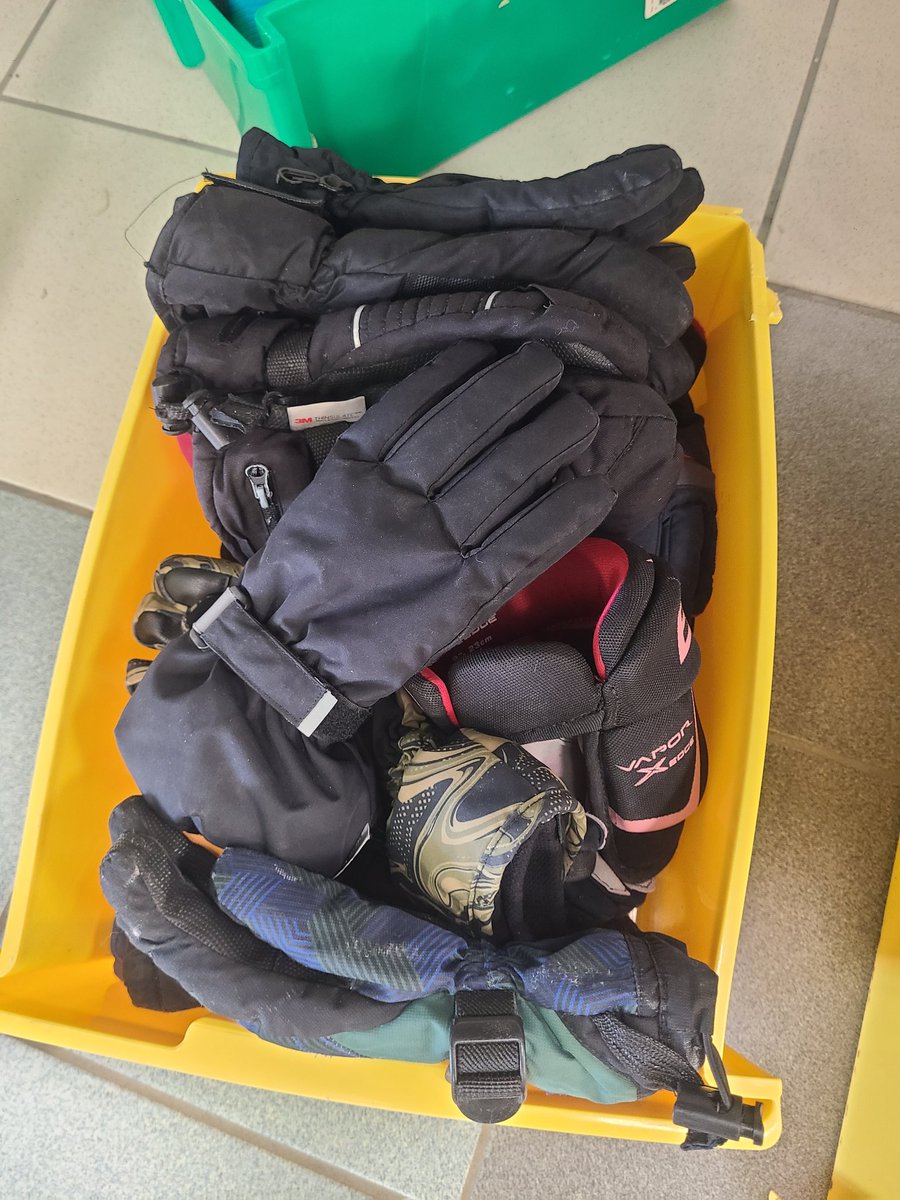 There are 4 full bins of gloves and mitts available in our Lost &amp; Found pile!! Post 5 of 5