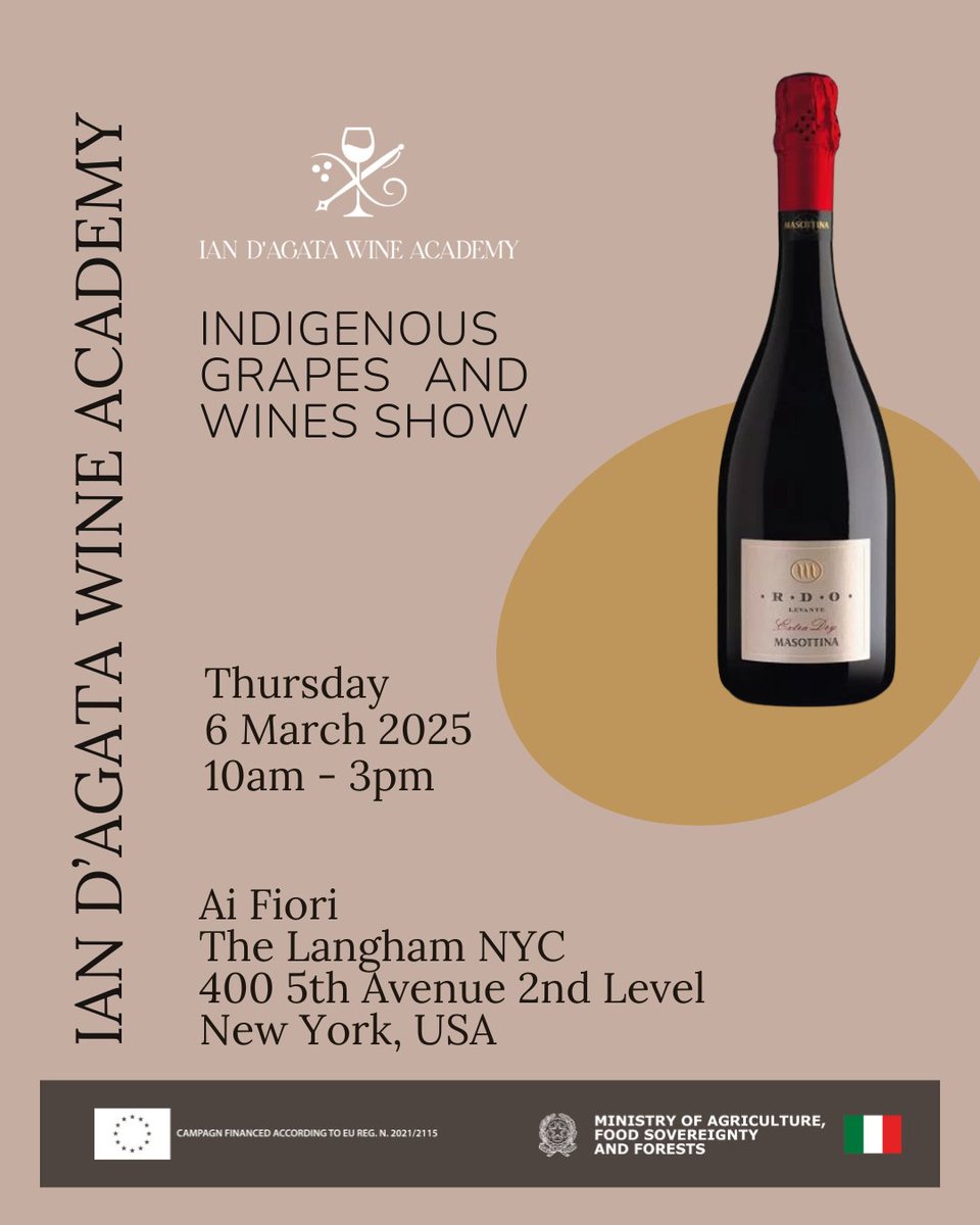 Masottina (@masottina_wines) on Twitter photo Masottina lands in New York! On March 6, 2025, weâll be at Ai Fiori & Langham Hotel for the Ian DâAgata Wine Academy â World Wine Shows & Masterclasses Tour. Excited to share the elegance of R.D.O. Levante with the world!
#Masottina #IanDAgata #IanDAgataWineAcademy #NYC <a href="/hnwines/">Hallgarten & Novum Wines</a> Masottina lands in New York! On March 6, 2025, weâll be at Ai Fiori & Langham Hotel for the Ian DâAgata Wine Academy â World Wine Shows & Masterclasses Tour. Excited to share the elegance of R.D.O. Levante with the world!
#Masottina #IanDAgata #IanDAgataWineAcademy #NYC <a href="/hnwines/">Hallgarten & Novum Wines</a>