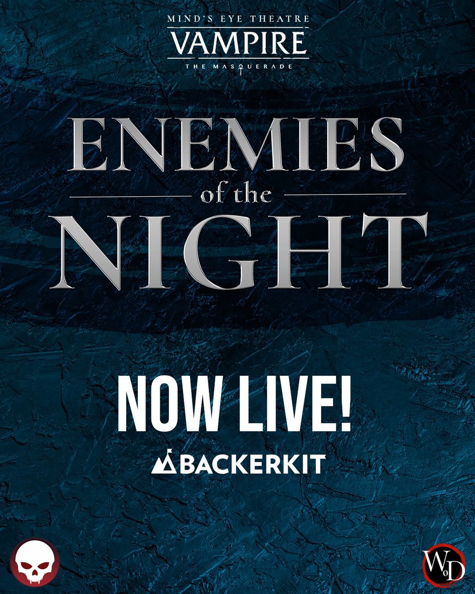 ByNightStudios's tweet image. It’s go time! MET VtM: Enemies of the Night &amp;amp; MET Hunter: Laws of the Reckoning are LIVE on BackerKit! Back today for a special gift &amp;amp; unlock exclusive tiers!

tinyurl.com/Enemies-of-the…

#vamily #worldofdarkness #vampirethemasquerade