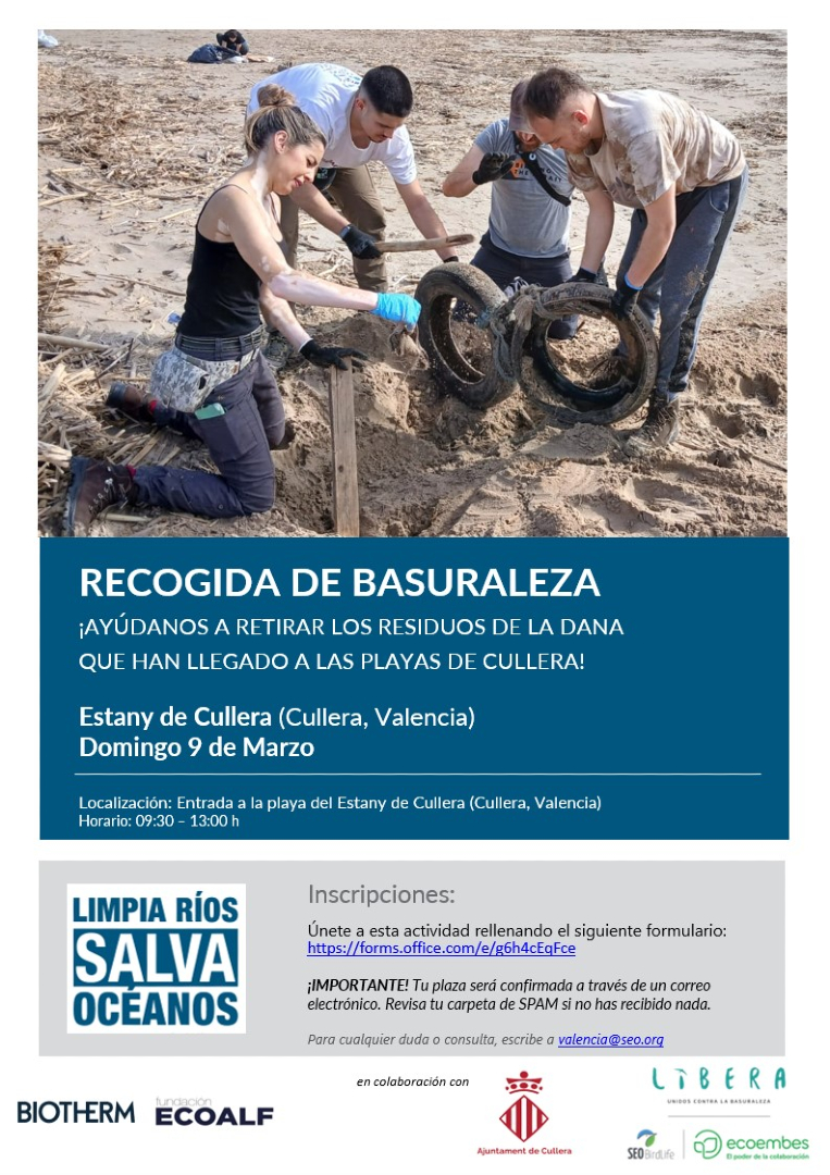 SEO_BirdLife's tweet image. Este próximo fin de semana realizaremos una nueva recogida de residuos #voluntaria
en dos zonas de #Valencia
¿Te apuntas? Serán en la zona del Barranco del #Poio y #Cullera
seo.org/eventos/limpie…