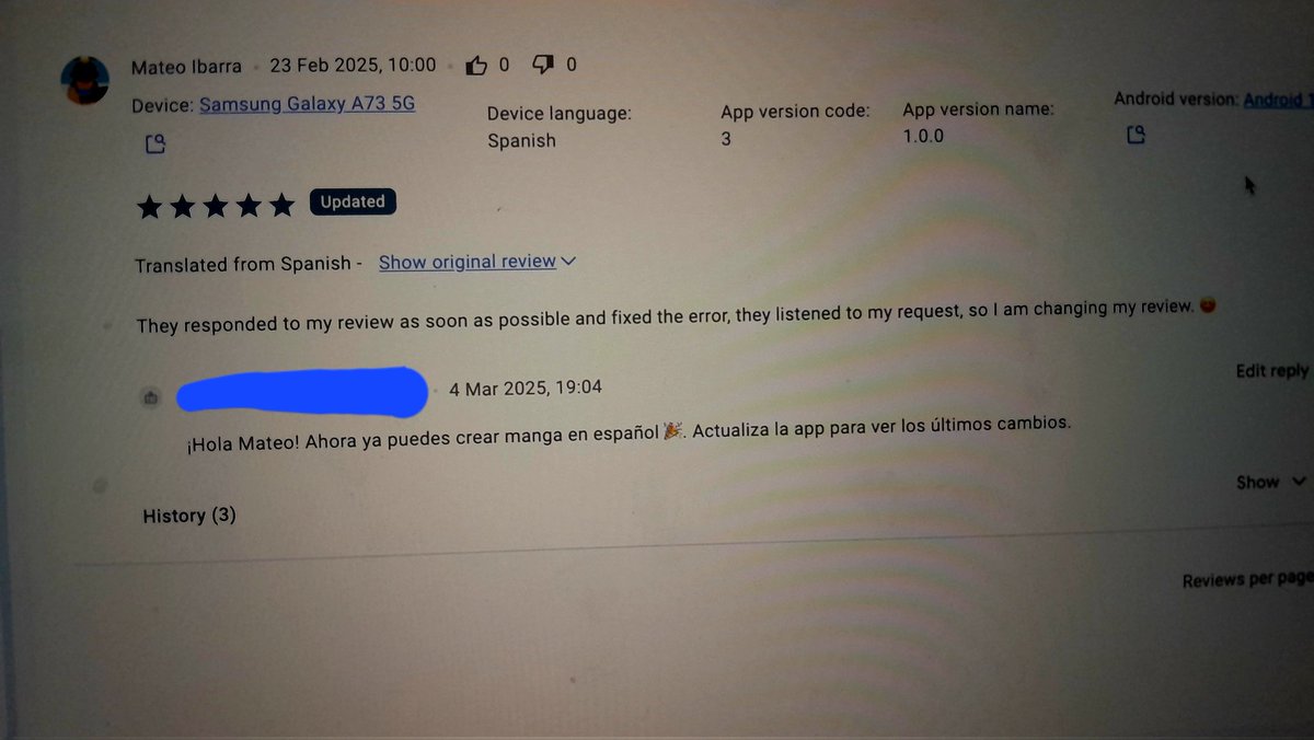 Just replied to a review in Spanish. Thank you, chat gpt 😊  🤣