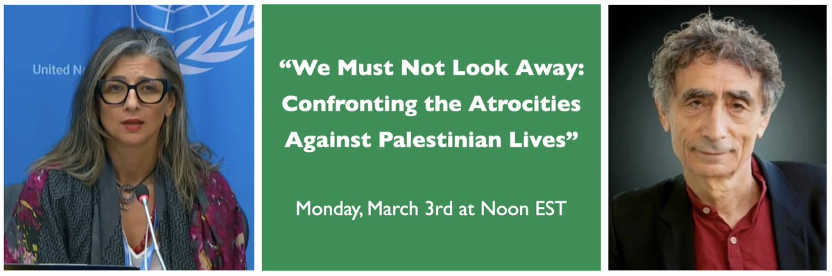 Roy Eidelson (@royeidelson) on Twitter photo The latest webinar from the Society for the Study of Peace, Conflict, and Violence (<a href="/APA/">American Psychological Association</a> Division 48) — with panelists Francesca Albanese and Gabor Maté — can now be viewed here: youtu.be/N0ctNhgw-u0. Please share with others! The latest webinar from the Society for the Study of Peace, Conflict, and Violence (<a href="/APA/">American Psychological Association</a> Division 48) — with panelists Francesca Albanese and Gabor Maté — can now be viewed here: youtu.be/N0ctNhgw-u0. Please share with others!