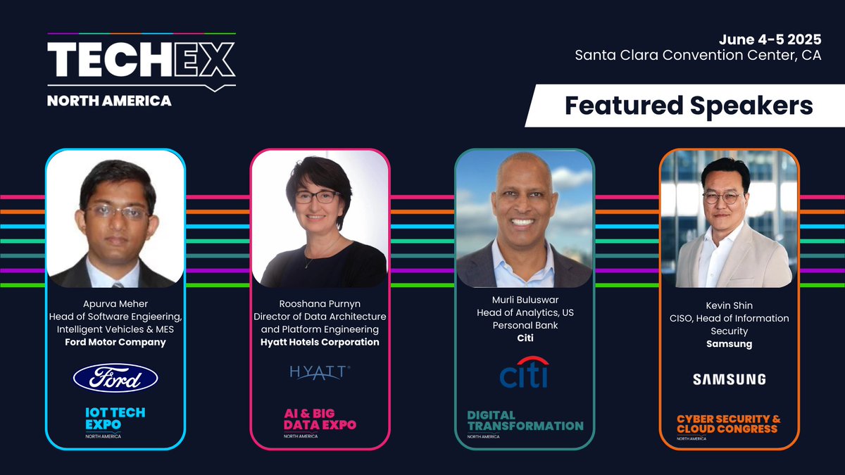 TechEx (@techex_event) on Twitter photo TechEx North America 2025 – Hear from the Industry’s Brightest Minds from global brands like Samsung, Ford Motor Company, Hyatt Hotels Corporation, Citi, and so many more! 🚀
Get your ticket here: techexevent.com/northamerica/
#TechEvent #IndustryLeaders #Technology #TechEx TechEx North America 2025 – Hear from the Industry’s Brightest Minds from global brands like Samsung, Ford Motor Company, Hyatt Hotels Corporation, Citi, and so many more! 🚀
Get your ticket here: techexevent.com/northamerica/
#TechEvent #IndustryLeaders #Technology #TechEx