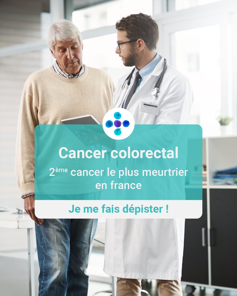 🎗️ Mars Bleu : Mobilisons-nous contre le cancer colorectal ! 

Détecté à temps, il peut être guéri dans 9 cas sur 10.

⏳ Un test immunologique de recherche de sang dans les selles permet de détecter la maladie.

👉 Parlez-en à votre médecin pour + d'infos.

#Cancer #Sante