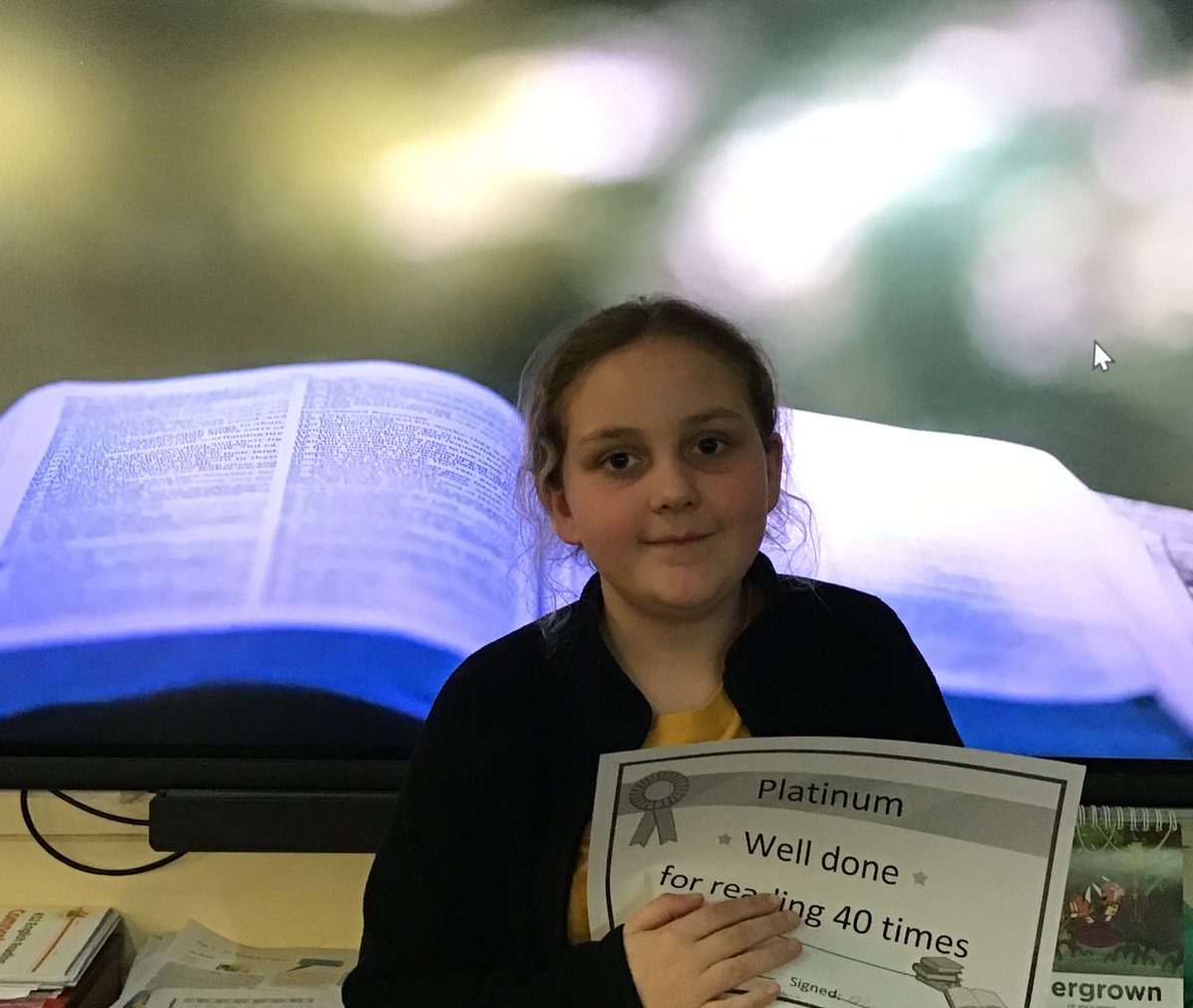 Another reading certificate in year 5. 
Absolute superstar. 
#RSJBreading