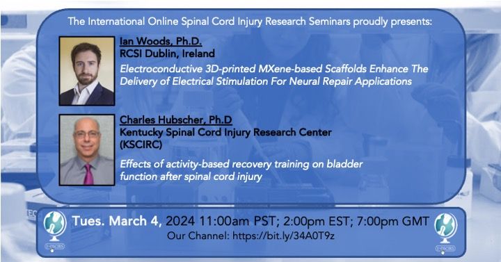 Ian Woods (@iwoodsie) on Twitter photo I'm going to be presenting my latest work on 3D-printing #MXene-based electroactive scaffold implants today at 7pm (GMT, or 2 pm EST) as part of the <a href="/IOSCIRS/">International Online SCI Research Seminars</a> Seminar series on spinal cord injury research.
Live Link:
youtube.com/watch?v=78Mzig… I'm going to be presenting my latest work on 3D-printing #MXene-based electroactive scaffold implants today at 7pm (GMT, or 2 pm EST) as part of the <a href="/IOSCIRS/">International Online SCI Research Seminars</a> Seminar series on spinal cord injury research.
Live Link:
youtube.com/watch?v=78Mzig…