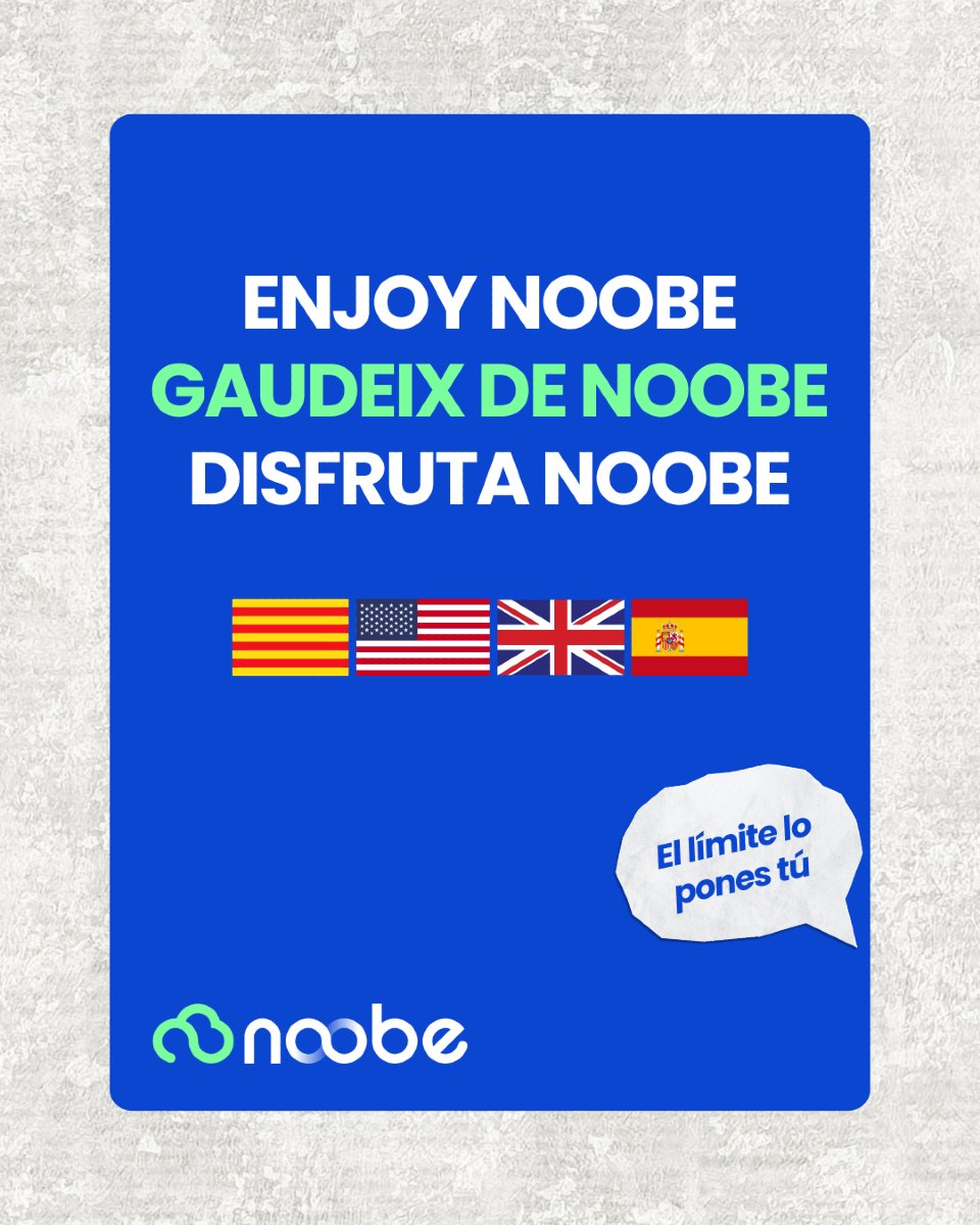 🌍 Noobe habla tu idioma.

¿En inglés? ✅
¿En español? ✅
¿En catalán? ✅

Disfruta de Noobe en el idioma que elijas, porque aprender no tiene fronteras. 🚀✨
El límite lo pones tú. 💡

#Educación #Innovación #Docentes #Multilingüe #Noobe