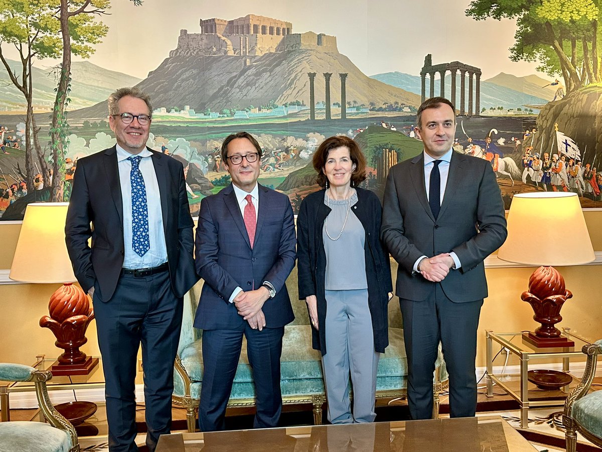 Passionnant échange avec le Secrétaire d’Etat Tasos Chatzivasileiou, sur la relation économique 🇫🇷🇬🇷 et les perspectives d’investissements.Dans une période particulièrement incertaine, notre partenariat est source de stabilité et de renforcement mutuel y compris au bénéfice de 🇪🇺