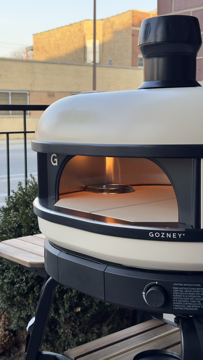 Fired up the new <a href="/gozney/">Gozney</a> Dome S1 last night for the first time. Fantastic upgrade from the Roccbox. Made 4 pizzas, as well as a some pita bread for the next few days. 

This stone takes a bit longer to heat up, but it only took me 1 pizza to dial in the temp/position for pizza
