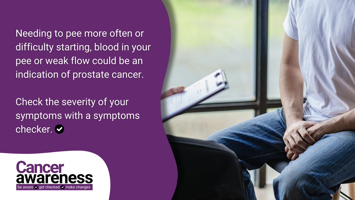 CancerAwareCD's tweet image. 💜 Did you know March is #ProstateCancerMonth?

If you&apos;re worried about symptoms you may be experiencing, take a look at this quick online symptom checker that can give you advice on your next steps.

Find the symptom checker here: prostatescotland.org.uk/symptom-checker