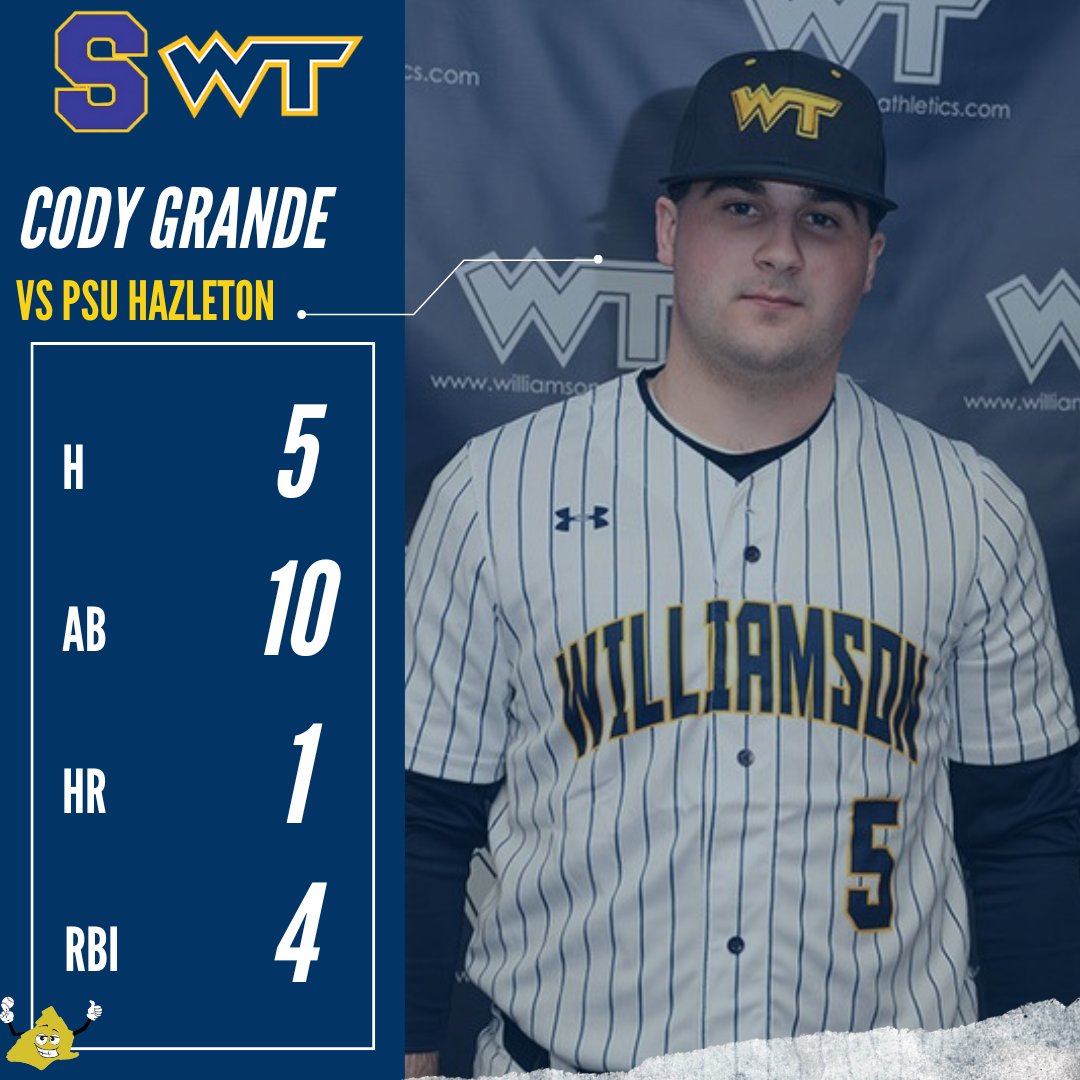 DelcoBaseball's tweet image. Making his season debut, @shsdiamondclub alum Cody Grande went 5/10 with a HR and four RBI for Williamson over PSU Hazleton
