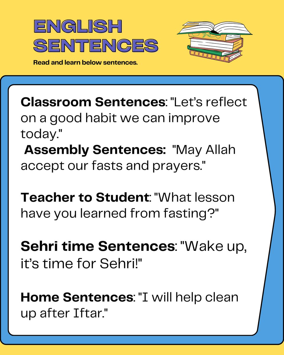 hijab_girl259's tweet image. Which sentence will you use today? Comment below!

#SpokenEnglish #RamadanVibes #EnglishForStudents #LearnEnglish #DailyPractice