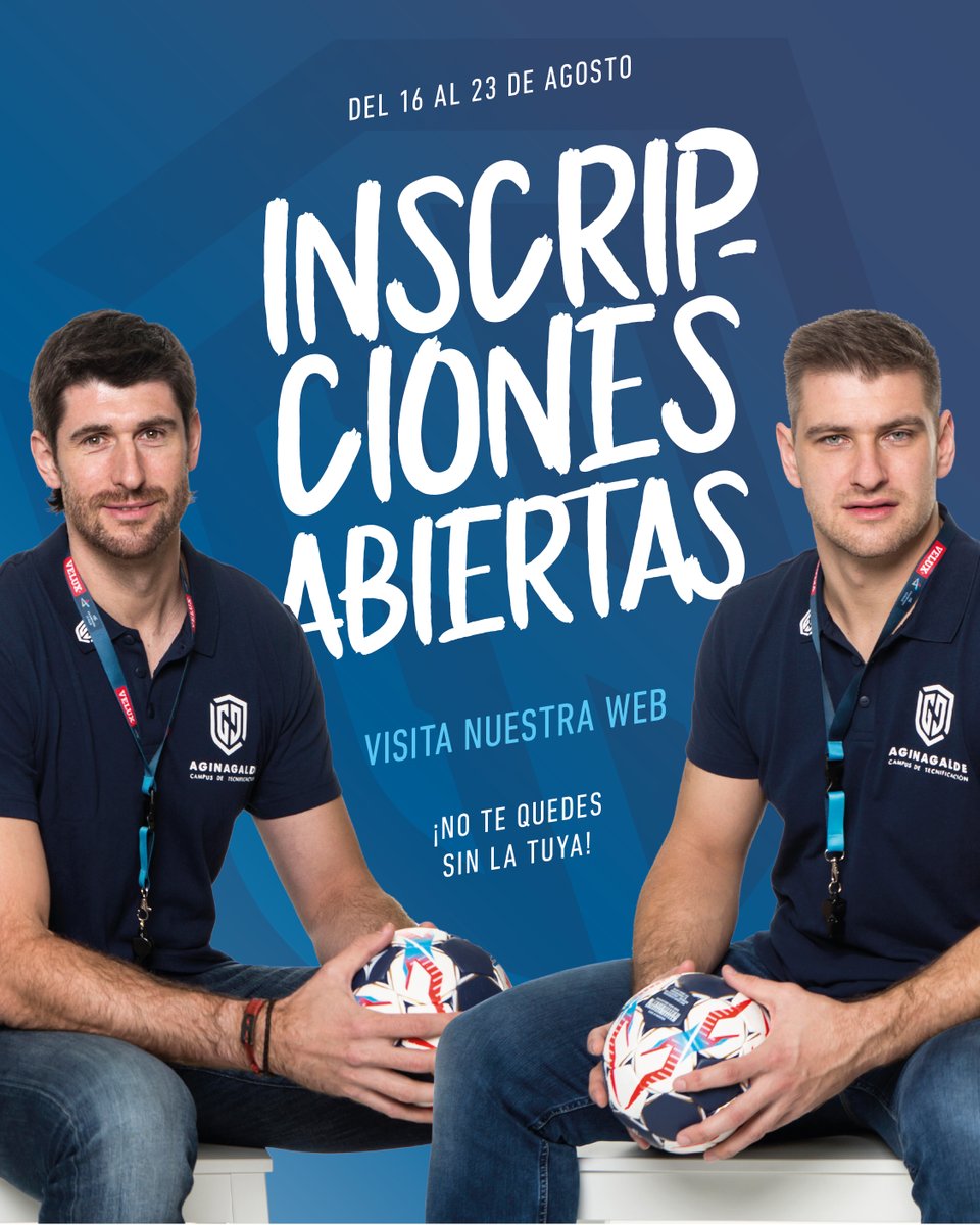 Campus de Tecnificación Aginagalde (@caginagalde) on Twitter photo 🚨 ¡INSCRIPCIONES ABIERTAS!
💪🏼 ¡Sé el primero y asegura tu plaza en el <a href="/CAginagalde/">Campus de Tecnificación Aginagalde</a>!
📣 Cuando se completen las plazas, abriremos una lista de espera para que puedas optar a una plaza en caso de alguna baja.
🤩 ¡Contamos los días para vivir juntos esta experiencia! 🚨 ¡INSCRIPCIONES ABIERTAS!
💪🏼 ¡Sé el primero y asegura tu plaza en el <a href="/CAginagalde/">Campus de Tecnificación Aginagalde</a>!
📣 Cuando se completen las plazas, abriremos una lista de espera para que puedas optar a una plaza en caso de alguna baja.
🤩 ¡Contamos los días para vivir juntos esta experiencia!