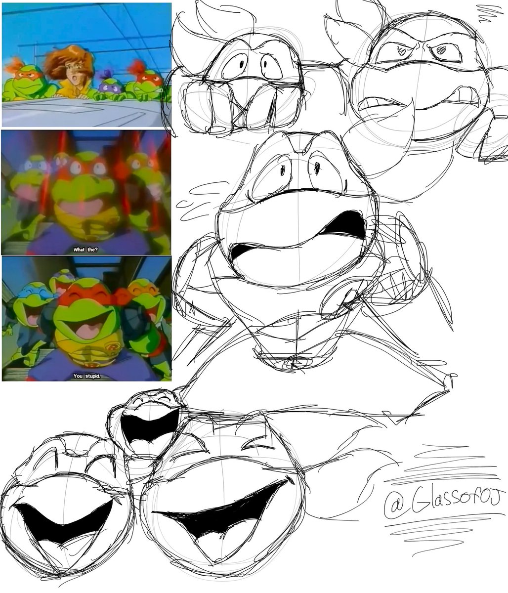 GlassofOJ's tweet photo. Ova redraw sketches for fun #tmnt87 #teenagemutantninjaturtles https://t.co/zWF7AF22UX