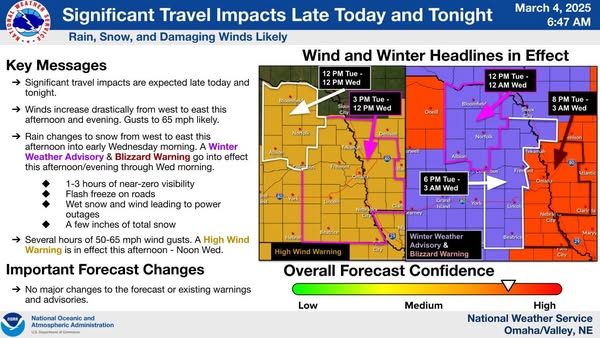 Please be aware of the evening and overnight forecast for blizzard conditions. City crews will plow &amp; spread salt on main and secondary roads as snow begins. Contractors are on standby to begin neighborhood plowing after midnight. Plans may be adjusted as needed and for safety.
