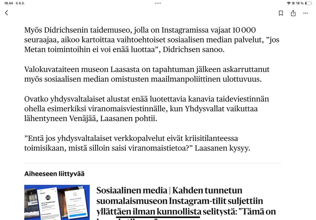 Kulttuuria kannattaa seurata: nämä museoihmiset esittävät erittäin relevantteja huomioita! #viestintä #somefi