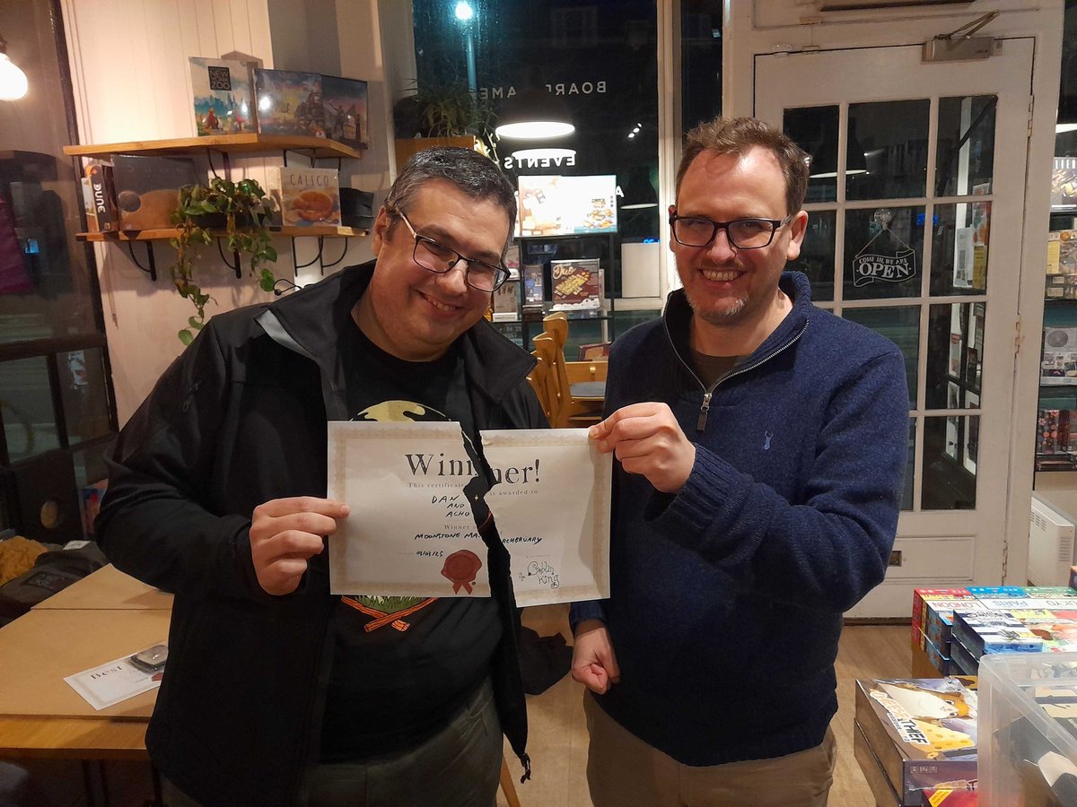 Winners of Moonstone Marchbruary! 

Congratulations to Acho and Dan for joint first place in our Moonstone League! Hope you enjoy the prizes from the Goblin King himself.

We're always planning new events, so keep an eye on our socials for updates!

#ancientrobotgames #moonstone
