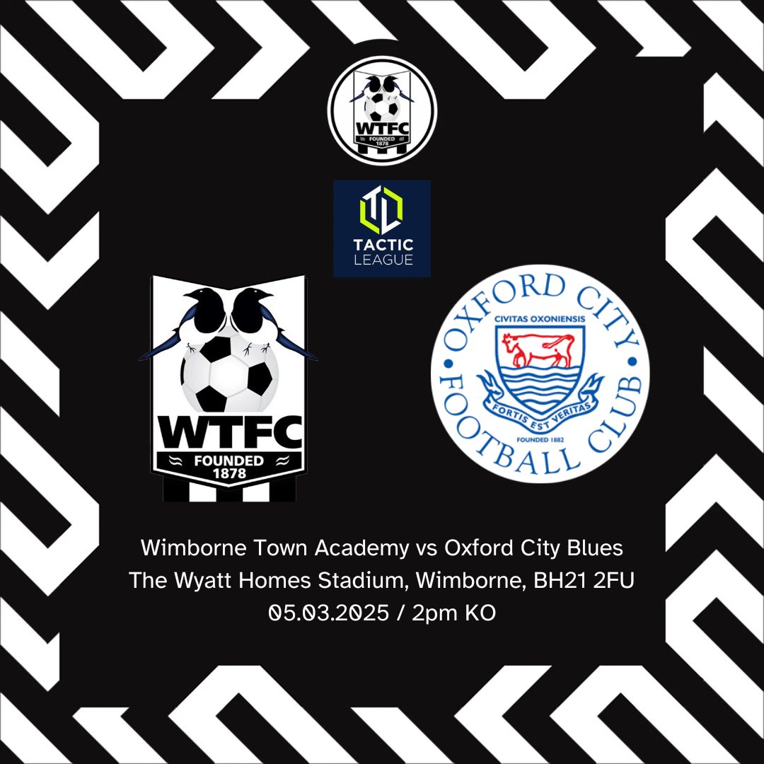 WTFC Academy (@wtfc_academy) on Twitter photo TOMORROW:
Both our teams are in action 👊🏻⚽️
We travel to <a href="/CarshaltonA_FC/">Carshalton Athletic FC</a>
in the <a href="/nationallgeU19/">NL Under 19 Alliance</a>
2.30pm KO
And
<a href="/OxCityFC/">Oxford City FC</a> in the <a href="/TacticLeague/">Tactic League</a> at Home
2pm KO
Good luck to both teams!
#upthemagpies🥧 TOMORROW:
Both our teams are in action 👊🏻⚽️
We travel to <a href="/CarshaltonA_FC/">Carshalton Athletic FC</a>
in the <a href="/nationallgeU19/">NL Under 19 Alliance</a>
2.30pm KO
And
<a href="/OxCityFC/">Oxford City FC</a> in the <a href="/TacticLeague/">Tactic League</a> at Home
2pm KO
Good luck to both teams!
#upthemagpies🥧