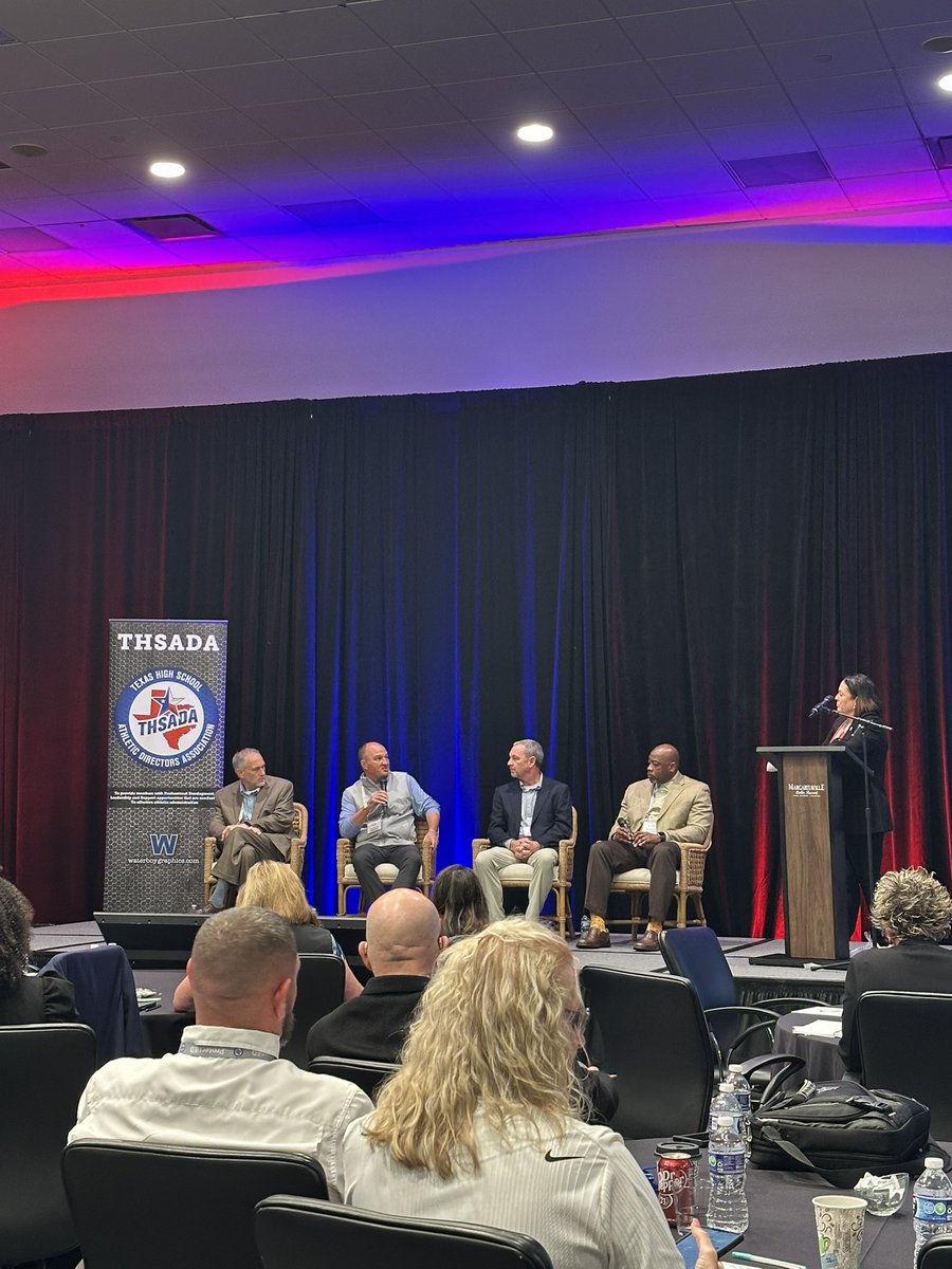 Thank you to this group of AT administrators, Melanie Hinson, Kevin Pitts, Steve Printus, Terry Gault and EJ Harriston for presenting about district athletic training programs at <a href="/OfficialTHSADA/">THSADA</a> Spring Sponsor Showcase. The insight and collaboration was excellent! <a href="/SWATAD6/">SWATA</a>